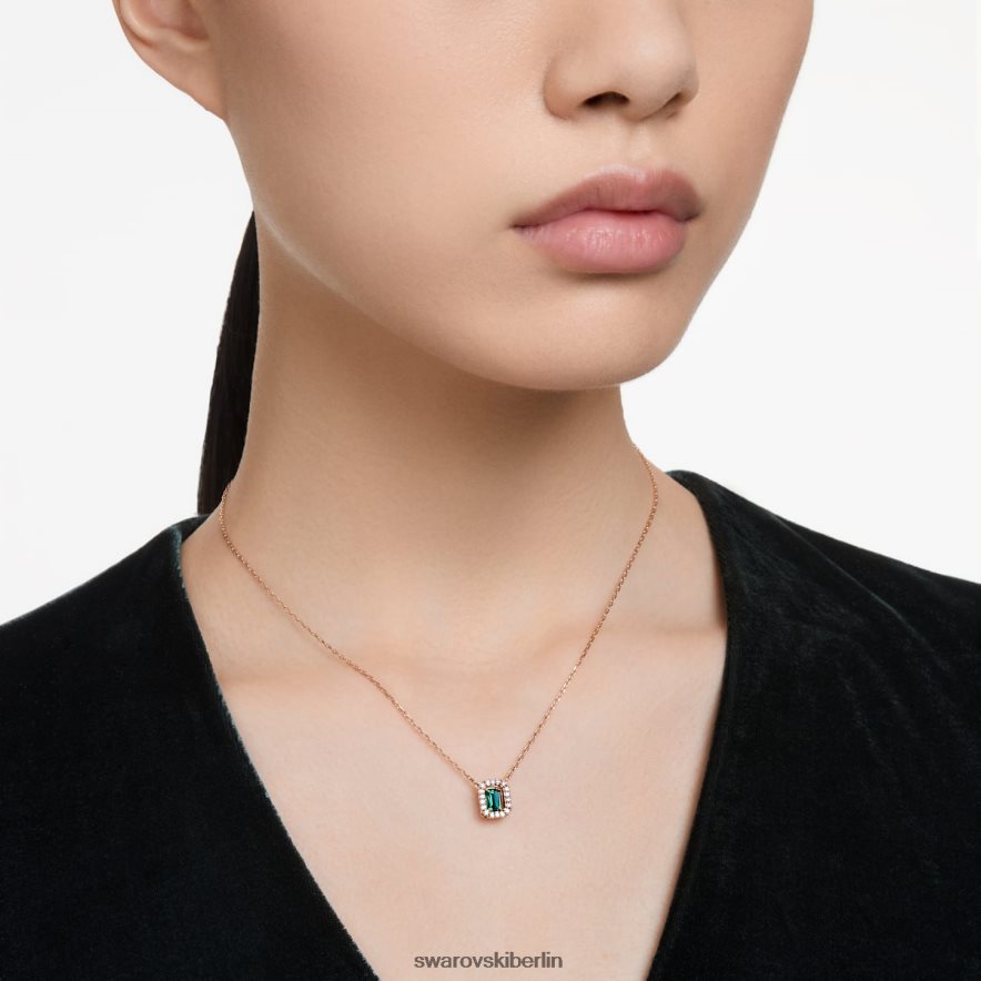 Swarovski Millenia-Halskette im Achteckschliff grün, rosévergoldet Schmuck HLT448121
