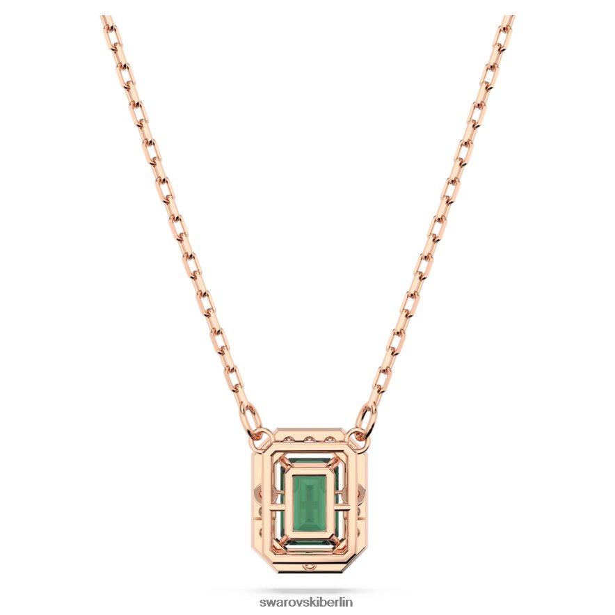 Swarovski Millenia-Halskette im Achteckschliff grün, rosévergoldet Schmuck HLT448121