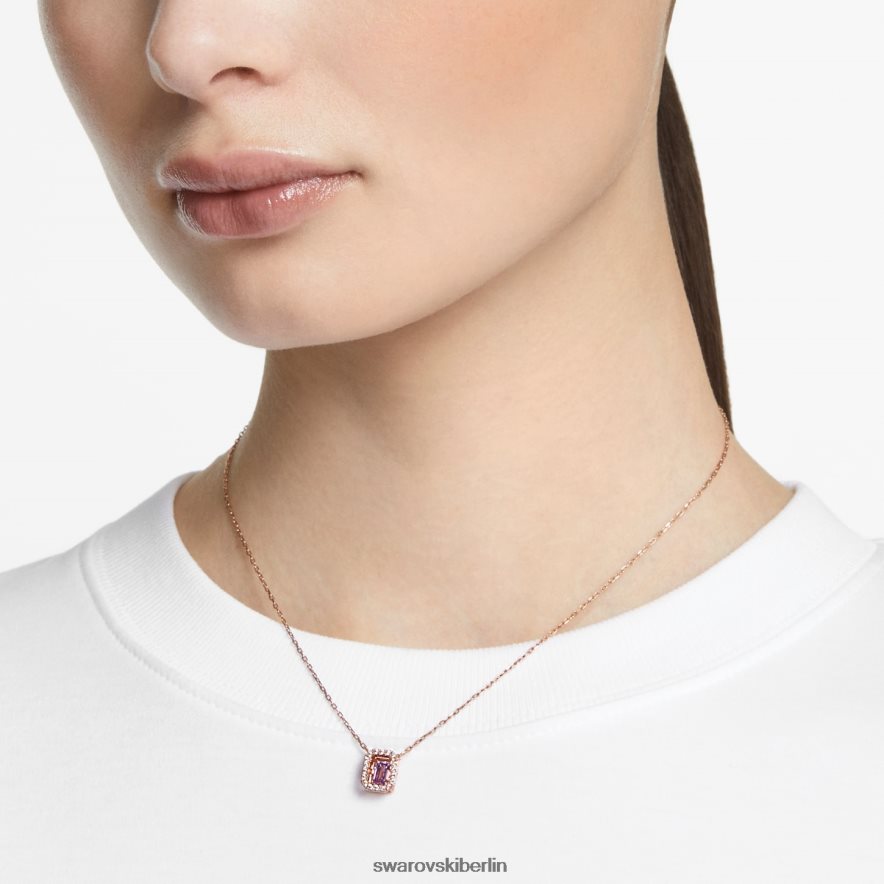 Swarovski Millenia-Halskette im Achteckschliff lila, rosévergoldet Schmuck HLT44871