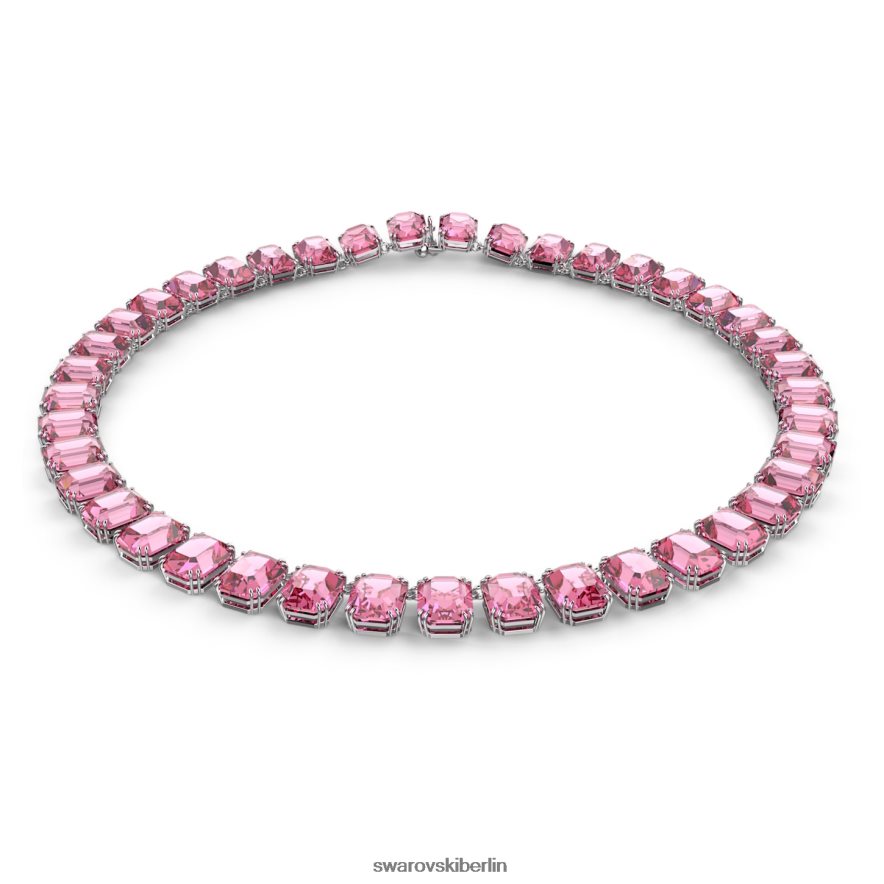 Swarovski Millenia-Halskette im Achteckschliff rosa, rhodiniert Schmuck HLT44840