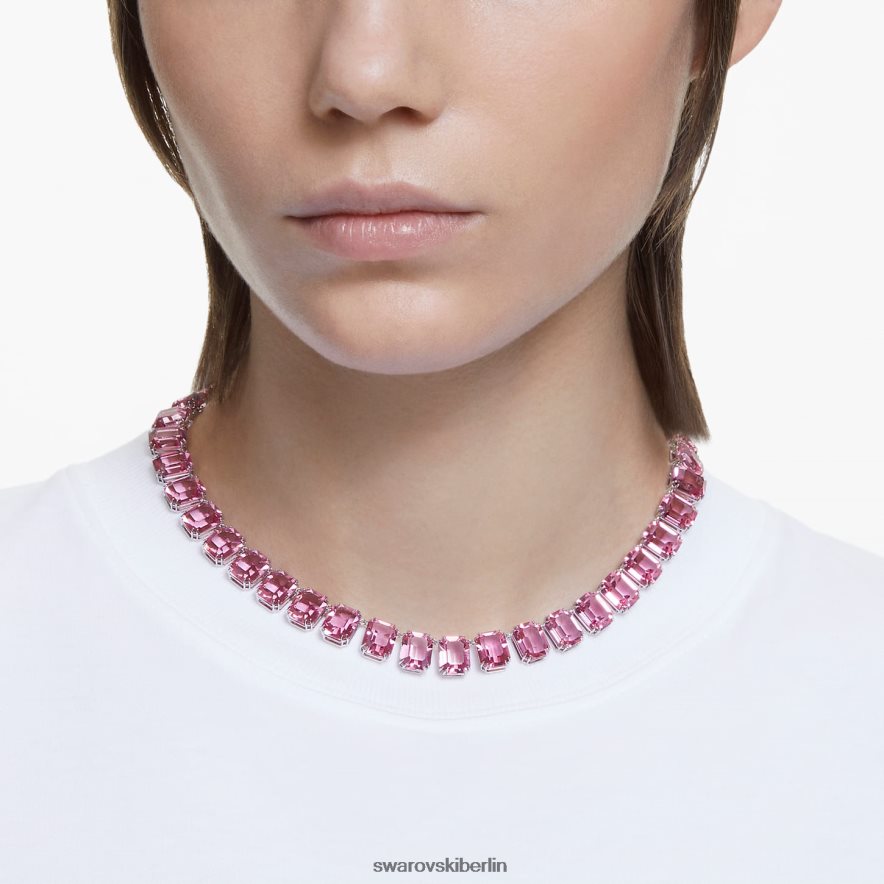 Swarovski Millenia-Halskette im Achteckschliff rosa, rhodiniert Schmuck HLT44840