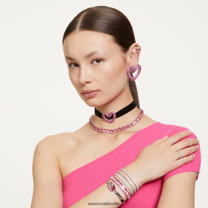 Swarovski Millenia-Halskette im Achteckschliff rosa, rhodiniert Schmuck HLT44840