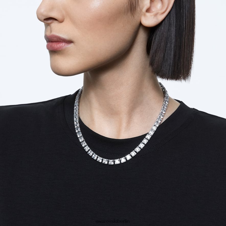 Swarovski Millenia-Halskette quadratisch geschliffen, weiß, rhodiniert Schmuck HLT44848