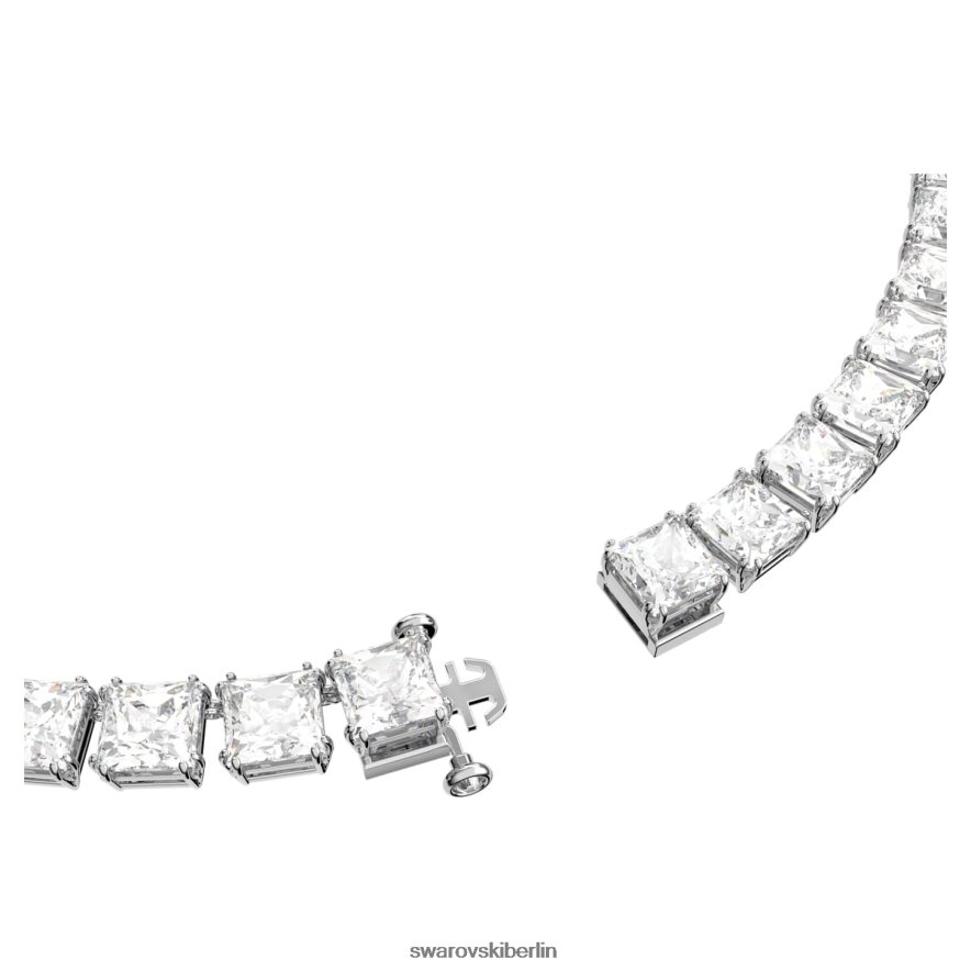 Swarovski Millenia-Halskette quadratisch geschliffen, weiß, rhodiniert Schmuck HLT44848