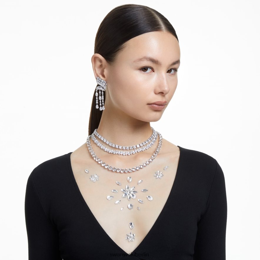 Swarovski Millenia-Halskette quadratisch geschliffen, weiß, rhodiniert Schmuck HLT44848