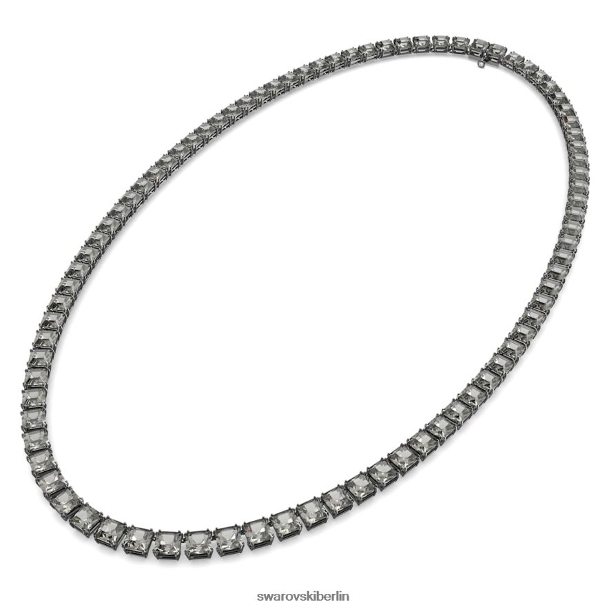 Swarovski Millenia-Halskette quadratisch geschnitten, grau, rutheniumbeschichtet Schmuck HLT448123