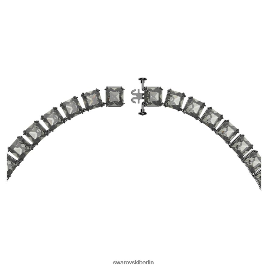 Swarovski Millenia-Halskette quadratisch geschnitten, grau, rutheniumbeschichtet Schmuck HLT448123