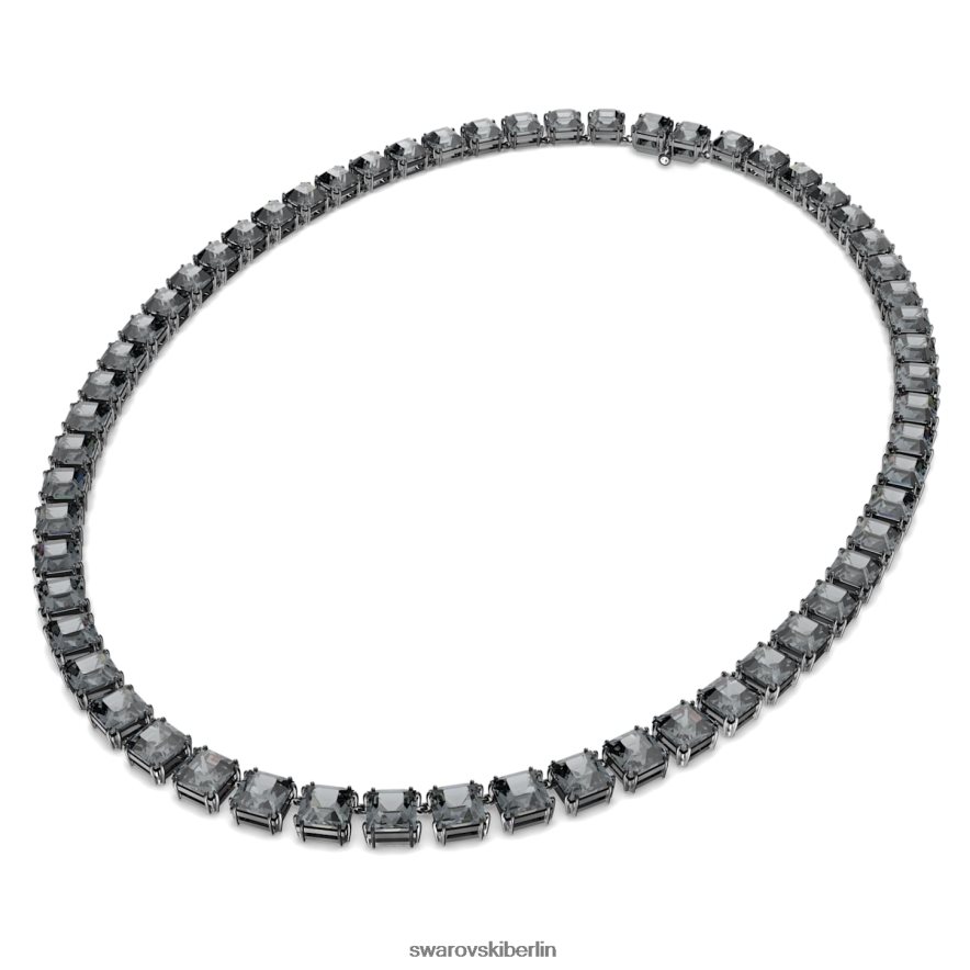 Swarovski Millenia-Halskette quadratisch geschnitten, grau, rutheniumbeschichtet Schmuck HLT44881