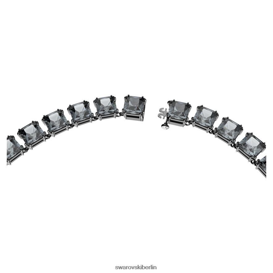 Swarovski Millenia-Halskette quadratisch geschnitten, grau, rutheniumbeschichtet Schmuck HLT44881