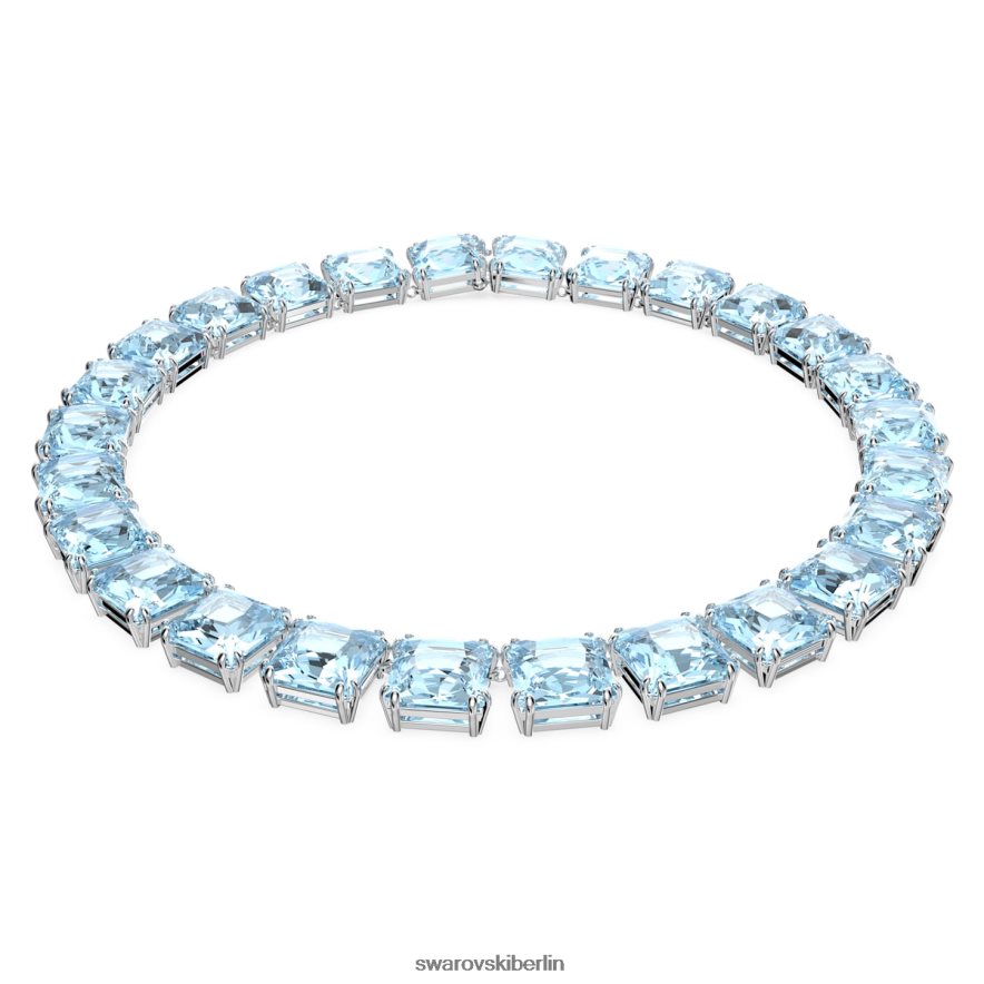 Swarovski Millenia-Halskette quadratischer Schliff, blau, rhodiniert Schmuck HLT44846