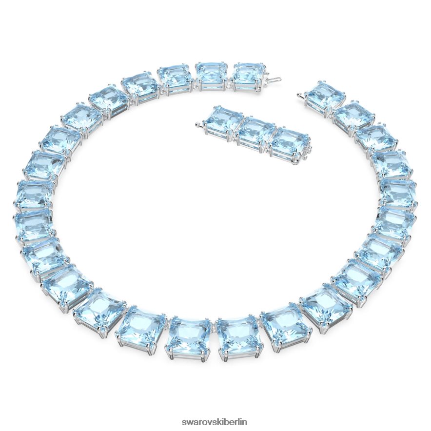 Swarovski Millenia-Halskette quadratischer Schliff, blau, rhodiniert Schmuck HLT44846