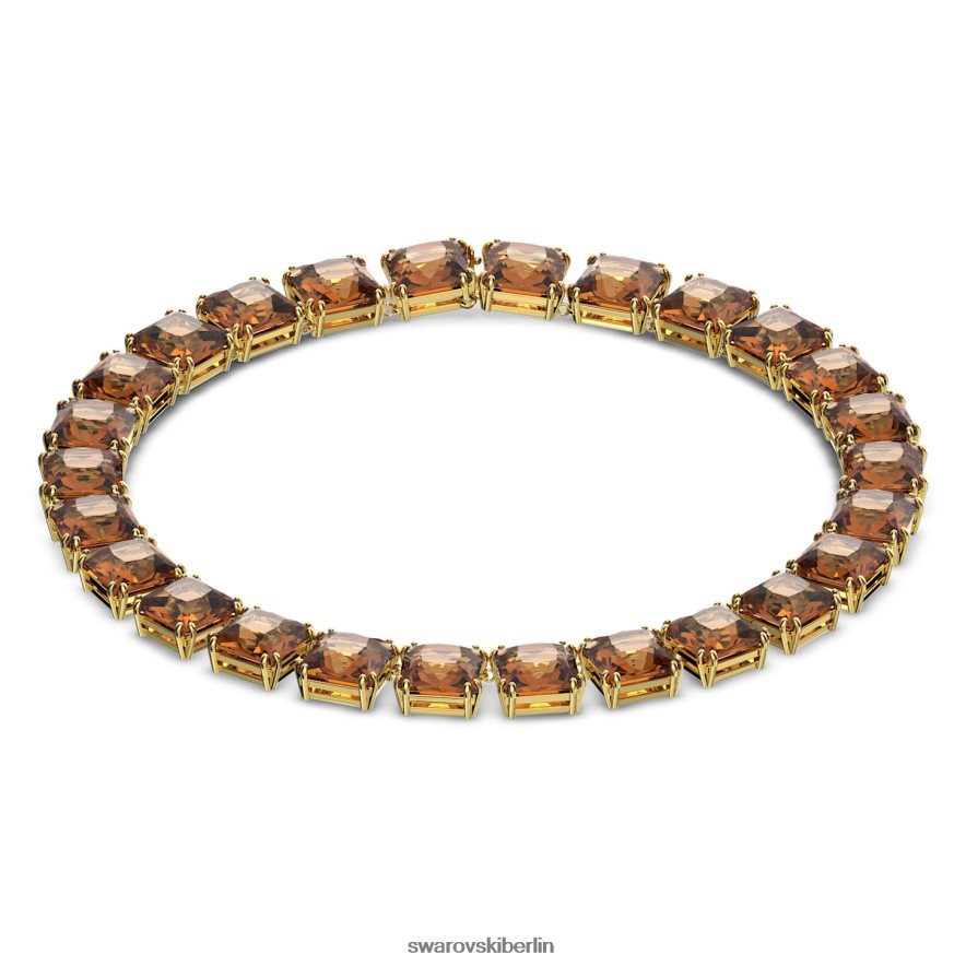 Swarovski Millenia-Halskette quadratischer Schliff, gelb, vergoldet Schmuck HLT44862