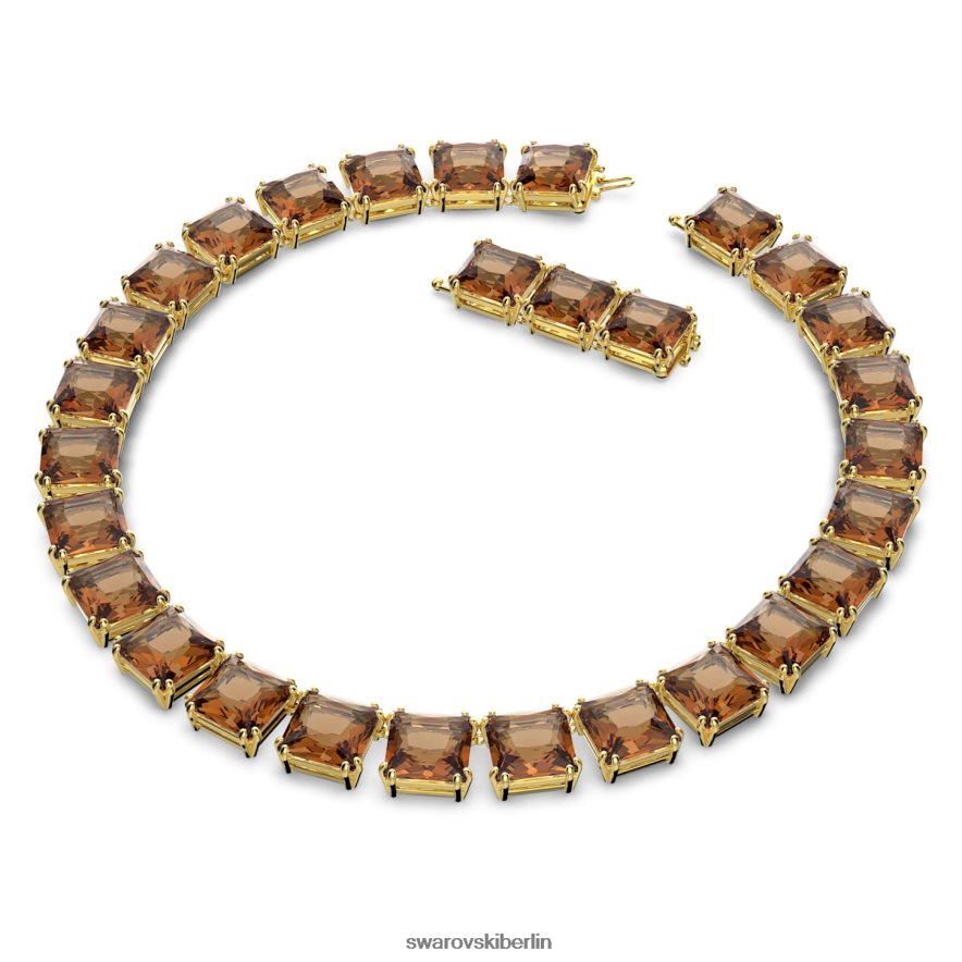 Swarovski Millenia-Halskette quadratischer Schliff, gelb, vergoldet Schmuck HLT44862