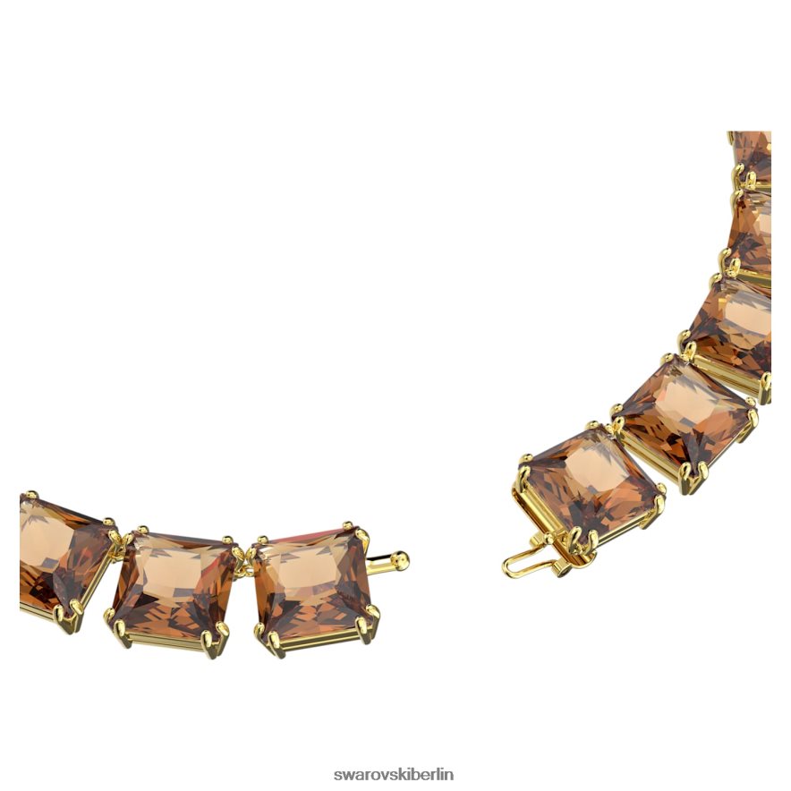 Swarovski Millenia-Halskette quadratischer Schliff, gelb, vergoldet Schmuck HLT44862