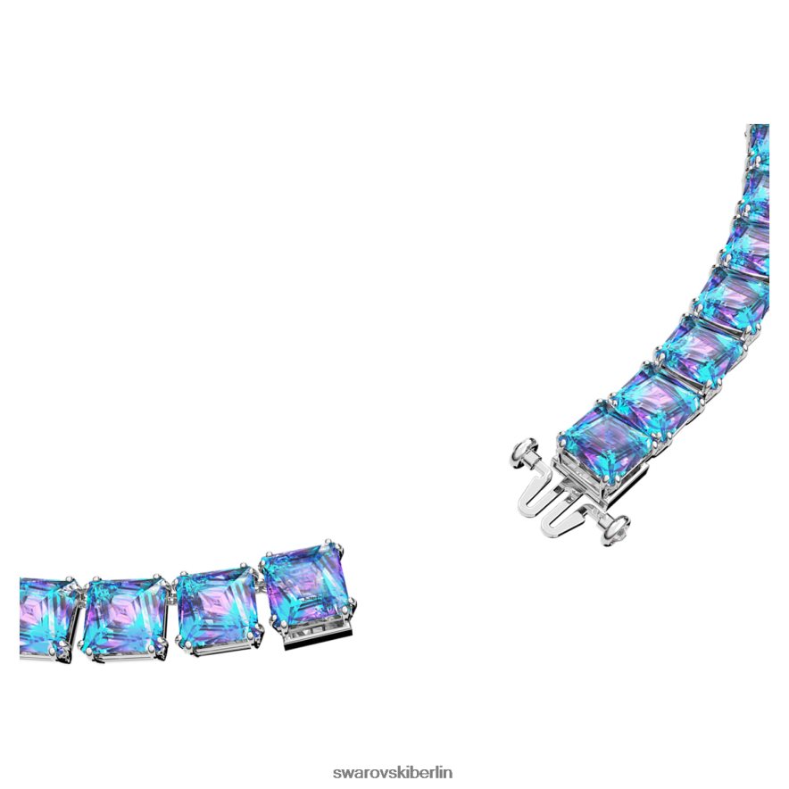 Swarovski Millenia-Halskette quadratischer Schliff, lila, rhodiniert Schmuck HLT448158