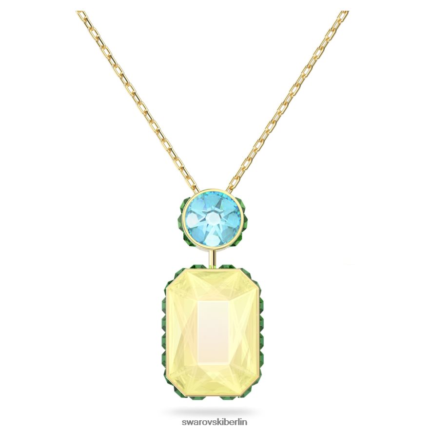 Swarovski Orbita-Halskette Achteckschliff, mehrfarbig, vergoldet Schmuck HLT44859