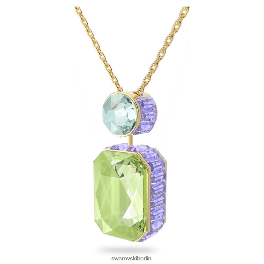 Swarovski Orbita-Halskette Achteckschliff, mehrfarbig, vergoldet Schmuck HLT44894