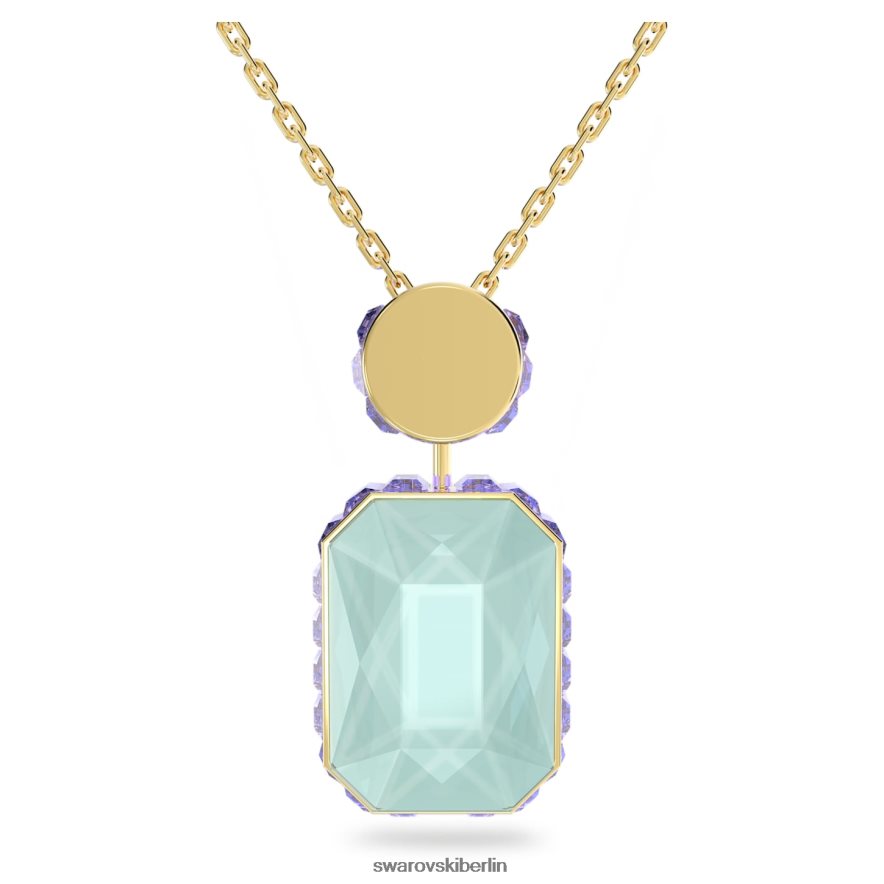 Swarovski Orbita-Halskette Achteckschliff, mehrfarbig, vergoldet Schmuck HLT44894