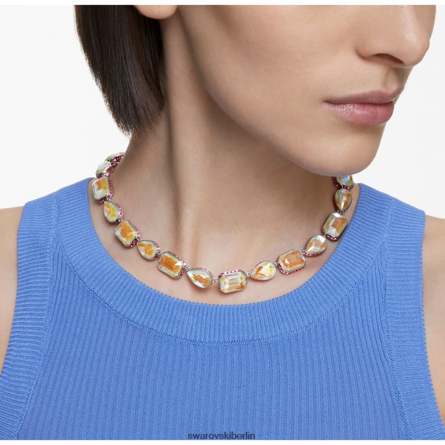 Swarovski Orbita-Halskette Magnetverschluss, gemischte Schliffe, mehrfarbig, rhodiniert Schmuck HLT44890