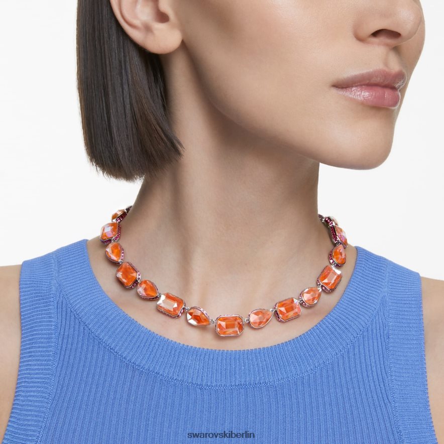 Swarovski Orbita-Halskette Magnetverschluss, gemischte Schliffe, mehrfarbig, rhodiniert Schmuck HLT44890