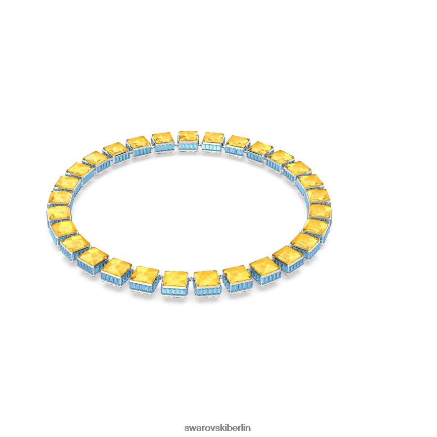 Swarovski Orbita-Halskette Magnetverschluss, quadratischer Schliff, mehrfarbig, rhodiniert Schmuck HLT448130