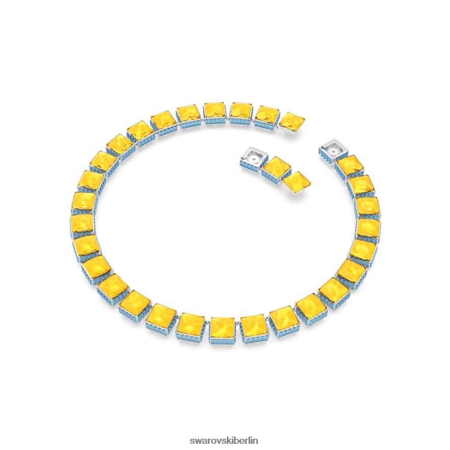 Swarovski Orbita-Halskette Magnetverschluss, quadratischer Schliff, mehrfarbig, rhodiniert Schmuck HLT448130