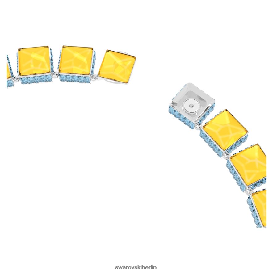 Swarovski Orbita-Halskette Magnetverschluss, quadratischer Schliff, mehrfarbig, rhodiniert Schmuck HLT448130