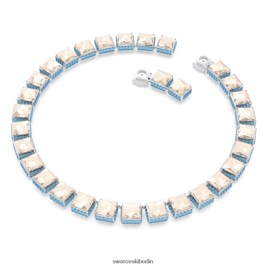 Swarovski Orbita-Halskette Magnetverschluss, quadratischer Schliff, mehrfarbig, rhodiniert Schmuck HLT448130