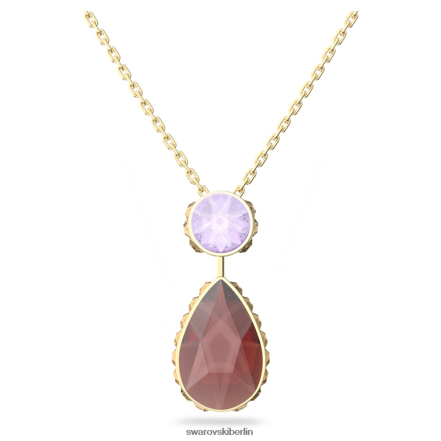 Swarovski Orbita-Halskette Tropfenschliff, mehrfarbig, vergoldet Schmuck HLT448114
