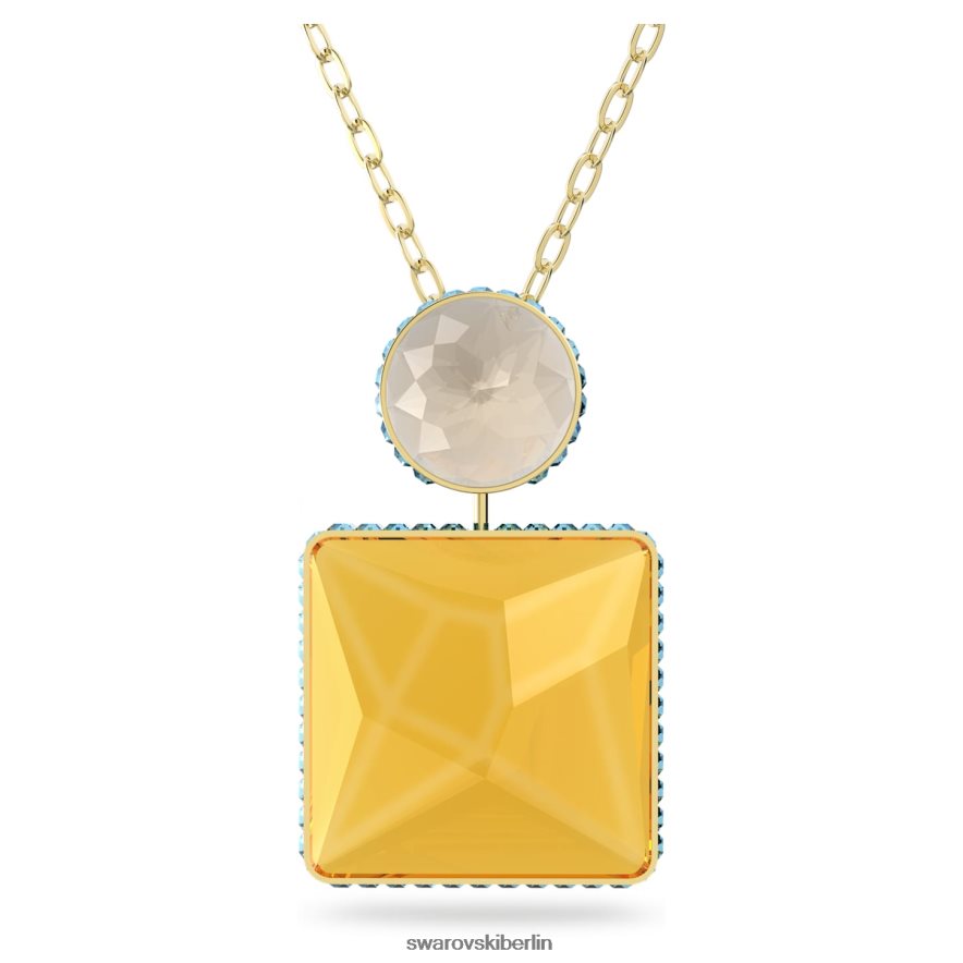Swarovski Orbita-Halskette quadratisch geschnitten, mehrfarbig, vergoldet Schmuck HLT448125