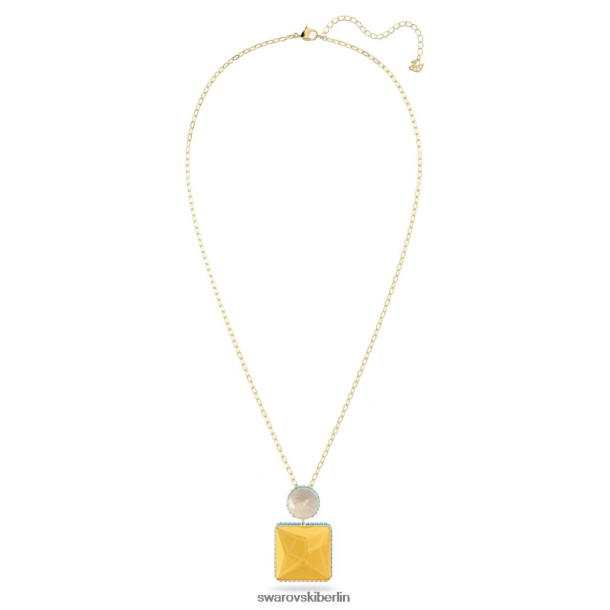 Swarovski Orbita-Halskette quadratisch geschnitten, mehrfarbig, vergoldet Schmuck HLT448125