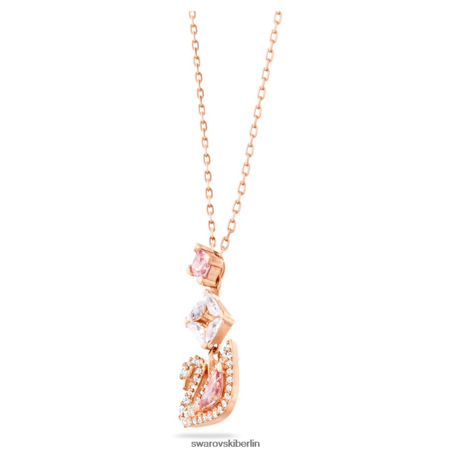 Swarovski Schillernde Schwanen-Halskette Schwan, rosa, rosévergoldet Schmuck HLT44825