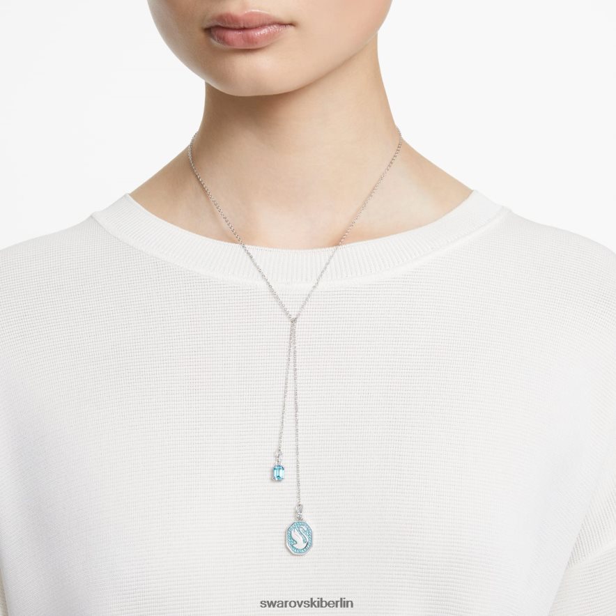 Swarovski Signum y Halskette Schwan, blau, rhodiniert Schmuck HLT448115