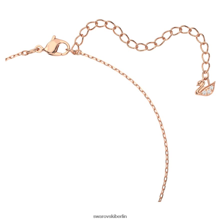 Swarovski Steinhalskette ineinander verschlungene Kreise, rosa, rosévergoldet Schmuck HLT44835