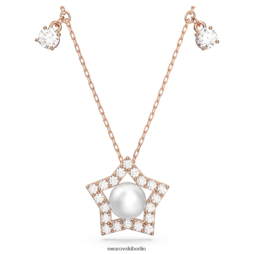 Swarovski Stella-Halskette Mischschliffe, Stern, weiß, rosévergoldet Schmuck HLT448118