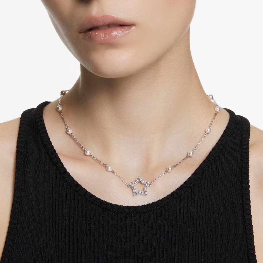Swarovski Stella-Halskette Stern, weiß, rhodiniert Schmuck HLT44898