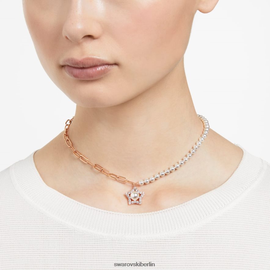 Swarovski Stella-Halskette Stern, weiß, rosévergoldet Schmuck HLT448263