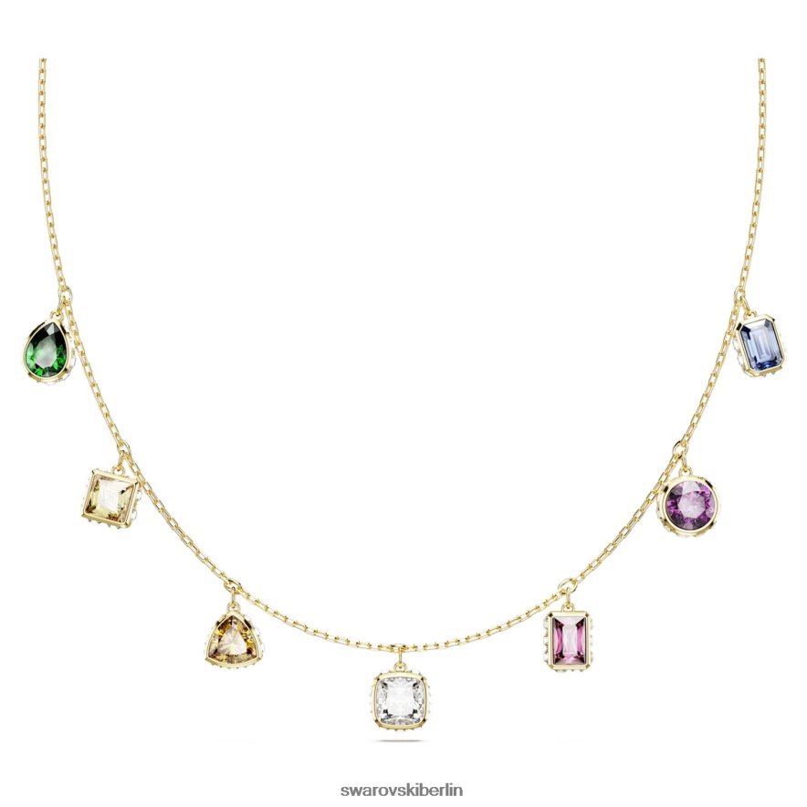 Swarovski Stilla-Halskette Mischschliffe, mehrfarbig, vergoldet Schmuck HLT448111