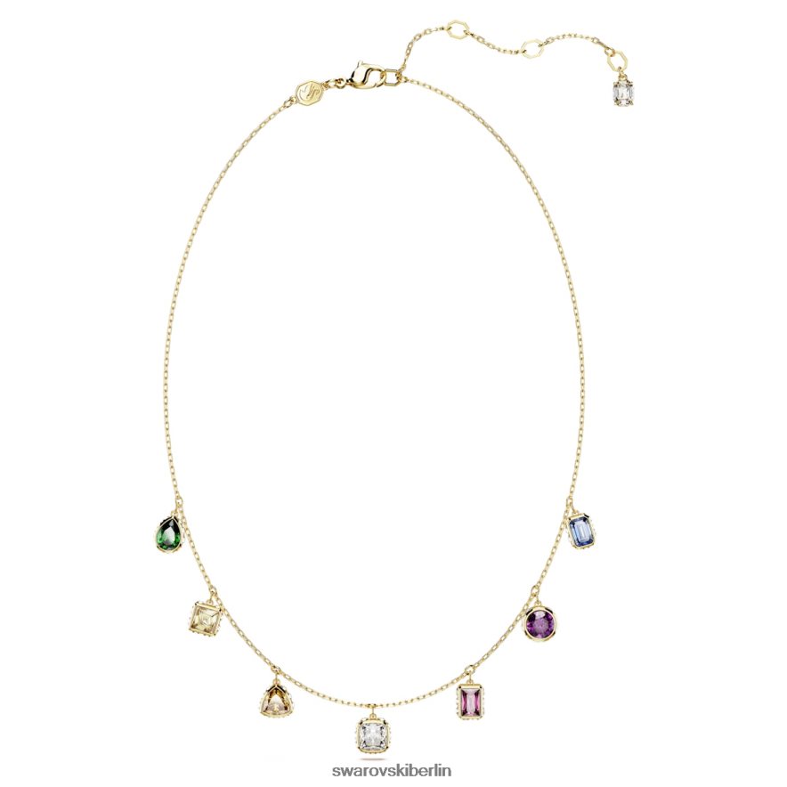 Swarovski Stilla-Halskette Mischschliffe, mehrfarbig, vergoldet Schmuck HLT448111