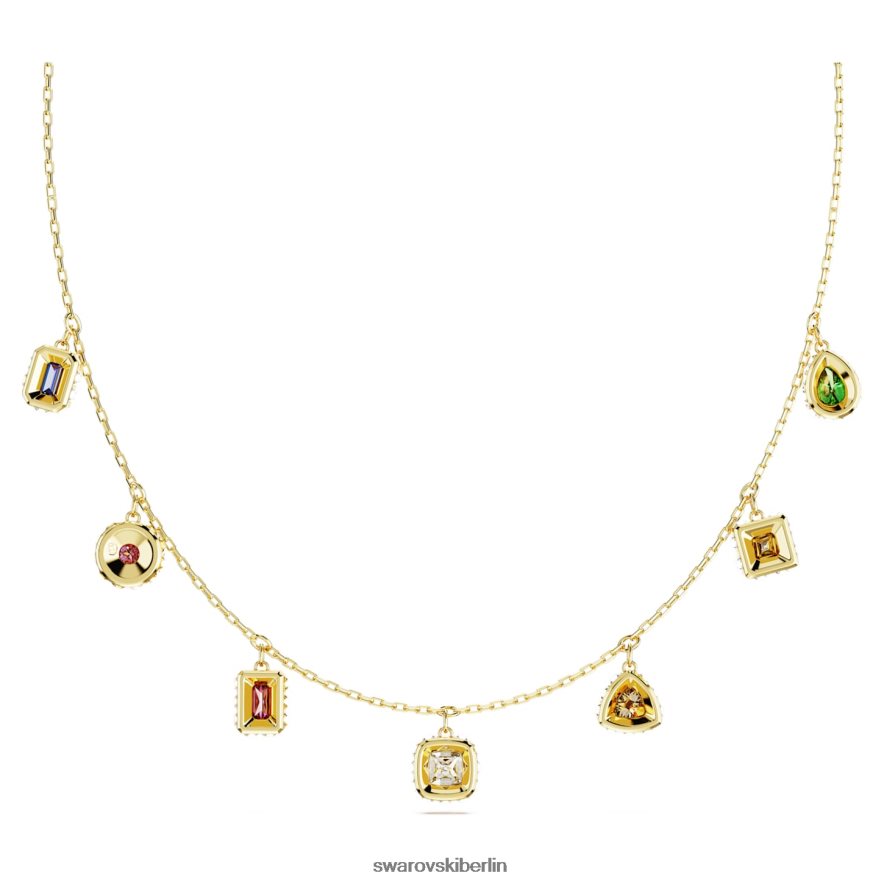Swarovski Stilla-Halskette Mischschliffe, mehrfarbig, vergoldet Schmuck HLT448111