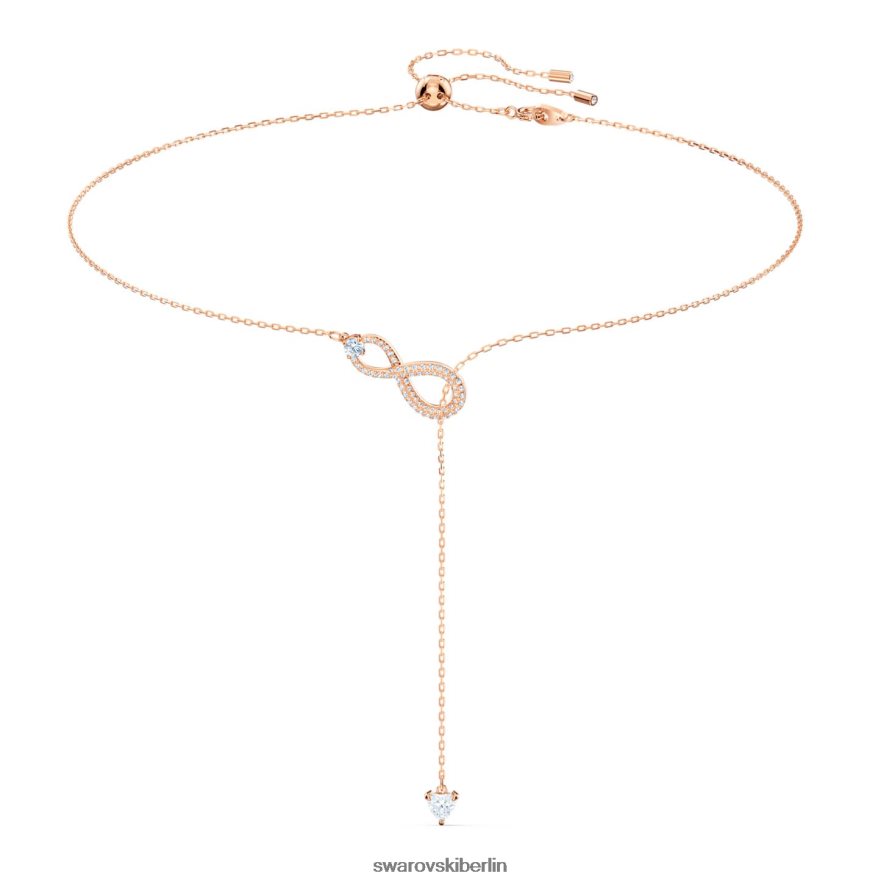 Swarovski Unendlichkeits-Y-Halskette Infinity, weiß, rosévergoldet Schmuck HLT44870