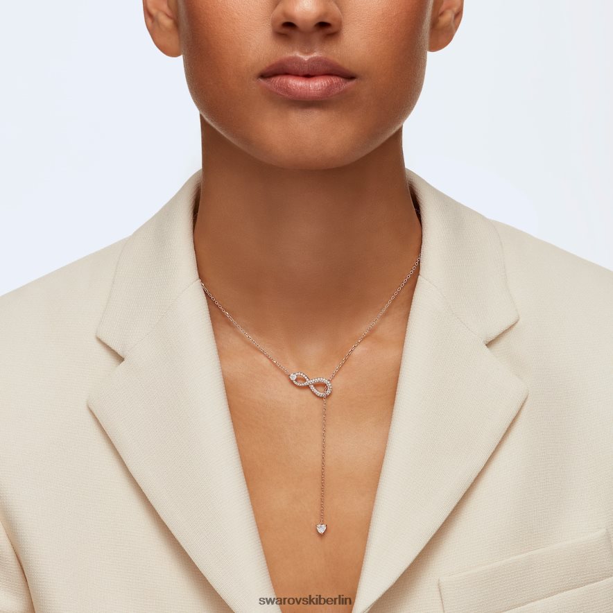 Swarovski Unendlichkeits-Y-Halskette Infinity, weiß, rosévergoldet Schmuck HLT44870