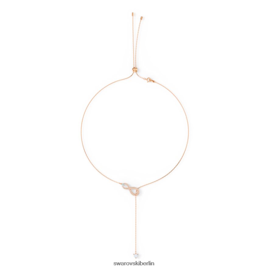 Swarovski Unendlichkeits-Y-Halskette Infinity, weiß, rosévergoldet Schmuck HLT44870