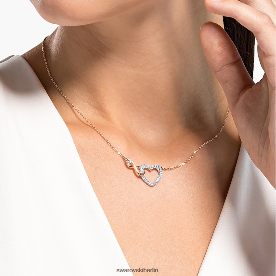 Swarovski Unendlichkeitskette Unendlichkeit und Herz, weiß, Metallmix-Finish Schmuck HLT44865