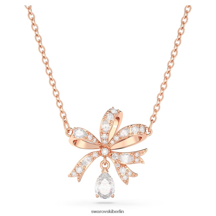 Swarovski Volta-Halskette Schleife, weiß, rosévergoldet Schmuck HLT448222