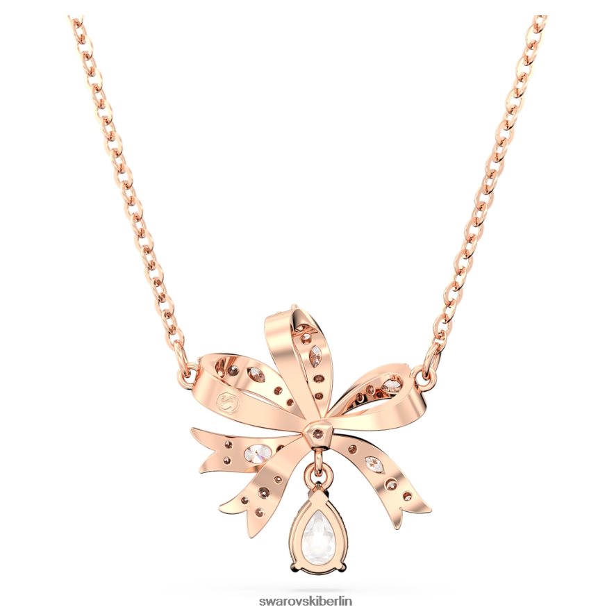 Swarovski Volta-Halskette Schleife, weiß, rosévergoldet Schmuck HLT448222