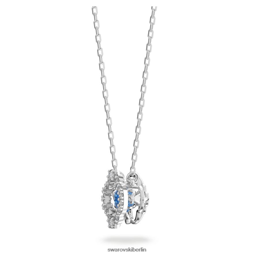 Swarovski funkelnde Tanzhalskette Kleeblatt, blau, rhodiniert Schmuck HLT448124