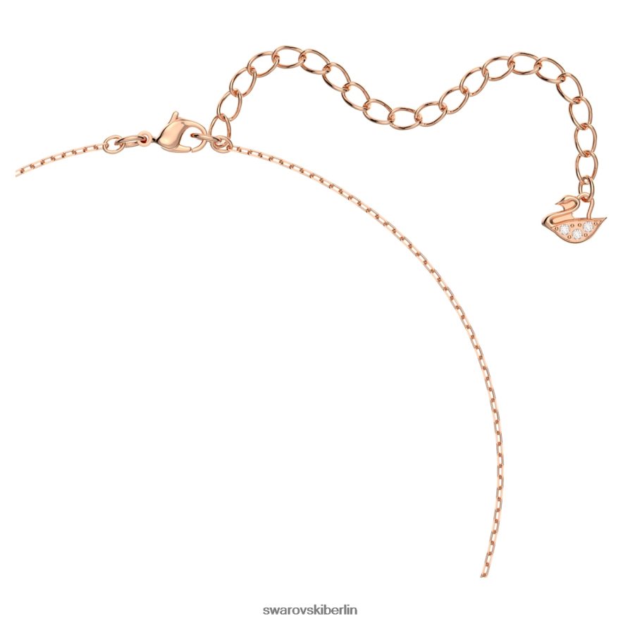 Swarovski funkelnde Tanzhalskette Kleeblatt, weiß, rosévergoldet Schmuck HLT448155