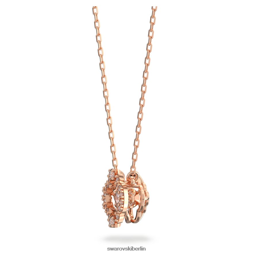 Swarovski funkelnde Tanzhalskette Kleeblatt, weiß, rosévergoldet Schmuck HLT448155