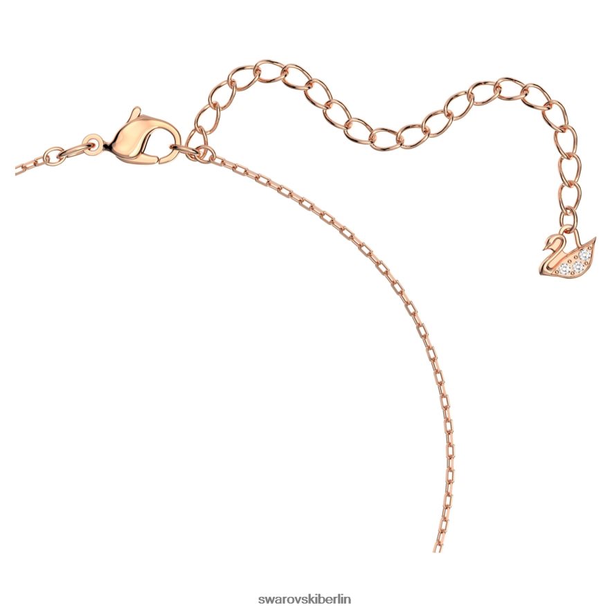 Swarovski funkelnde Tanzhalskette runder Schliff, rot, rosévergoldet Schmuck HLT44838